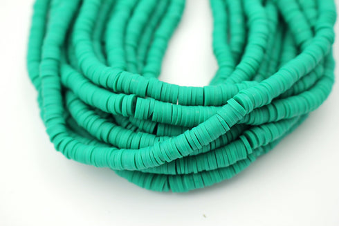 6mm vinyl Heishi beads dark teal polymer clay beads
